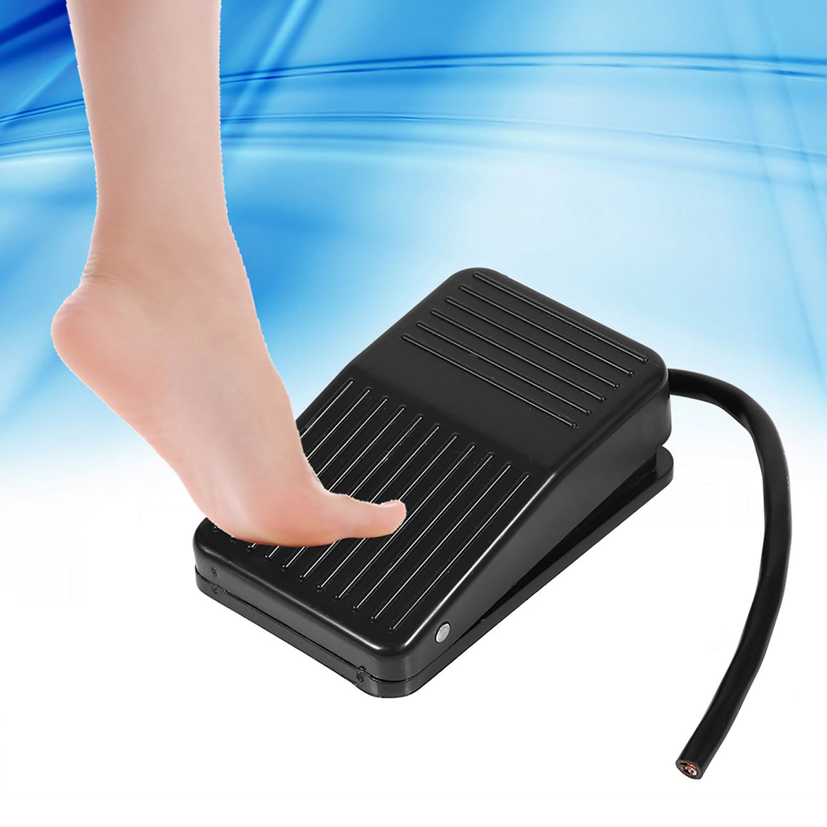 220V / 380V Electrical Power Plastic Foot Pedal Switch On Off Control Black Color 10cm Cord