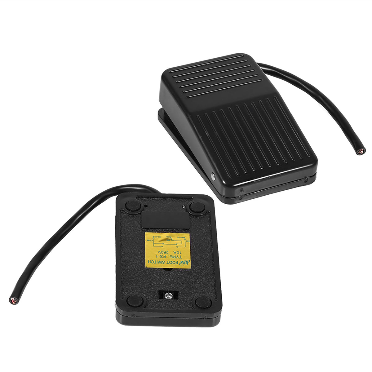 220V / 380V Electrical Power Plastic Foot Pedal Switch On Off Control Black Color 10cm Cord