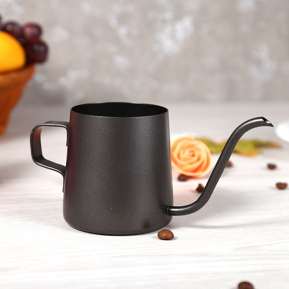 Black Stainless Steel Pour Coffee Drip Pot Kettle With Long Over Gooseneck Spout (250ml)