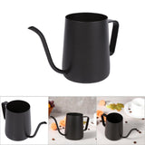 Black Stainless Steel Pour Coffee Drip Pot Kettle With Long Over Gooseneck Spout (350ml) - 45-Degree Angle
