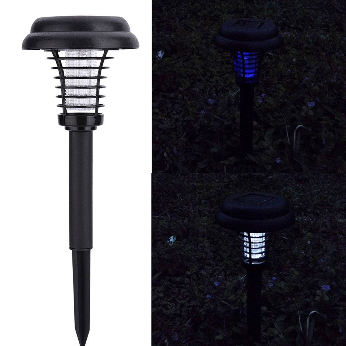 Solar Power Insect Trap Electronic Mosquito Bugs Killer LED Light Outdoor Garden Lawn Lamp