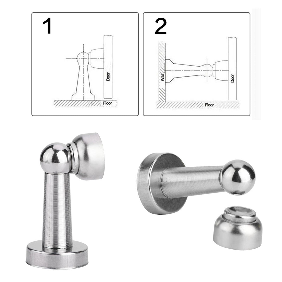 New Heavy Duty Stainless Steel Strong Magnetic Door Stopper Powerful Bedroom Doorstop