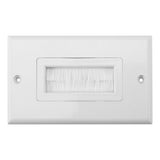 Plastic Anti dust Brush Cable Wall Plate Port Insert Cover Outlet Mount Multimedia Panel New #1 - Front View