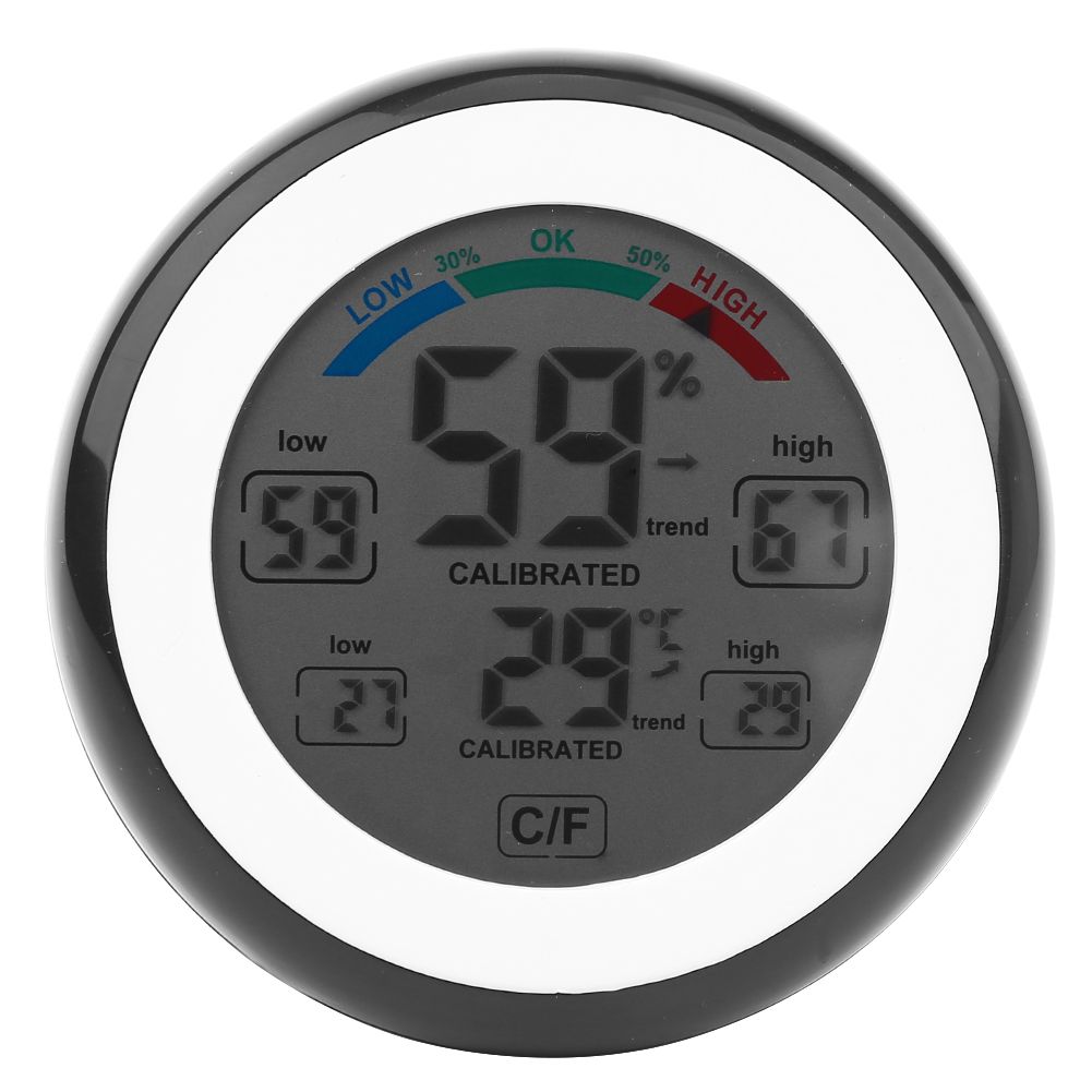 1Pc Creative Digital LCD Temperature Thermometer Hygrometer Electronic Humidity Meter (Black)