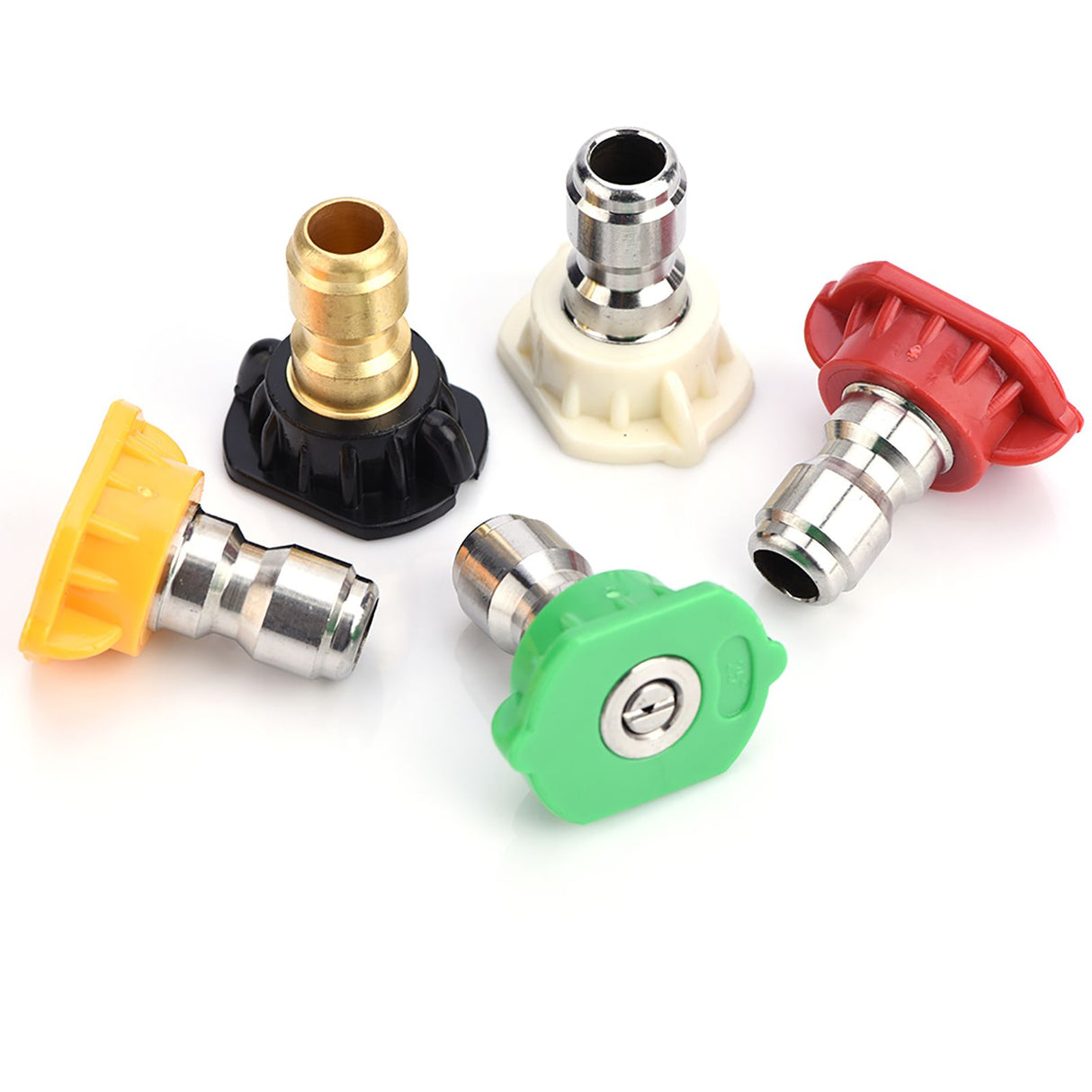 5pcs New Pressure Washer Spray Nozzles Tip Set Variety Degrees For Quick Connect Hot