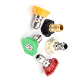 5pcs New Pressure Washer Spray Nozzles Tip Set Variety Degrees For Quick Connect Hot