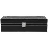 1Pc High Grade 6 Slots PU Leather Box Case For Watch Jewellery Display Storage Organizer Hot - Front View