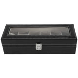 1Pc High Grade 6 Slots PU Leather Box Case For Watch Jewellery Display Storage Organizer Hot - Side View