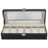1Pc High Grade 6 Slots PU Leather Box Case For Watch Jewellery Display Storage Organizer Hot - Top-Down View