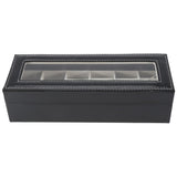 1Pc High Grade 6 Slots PU Leather Box Case For Watch Jewellery Display Storage Organizer Hot - Rear View