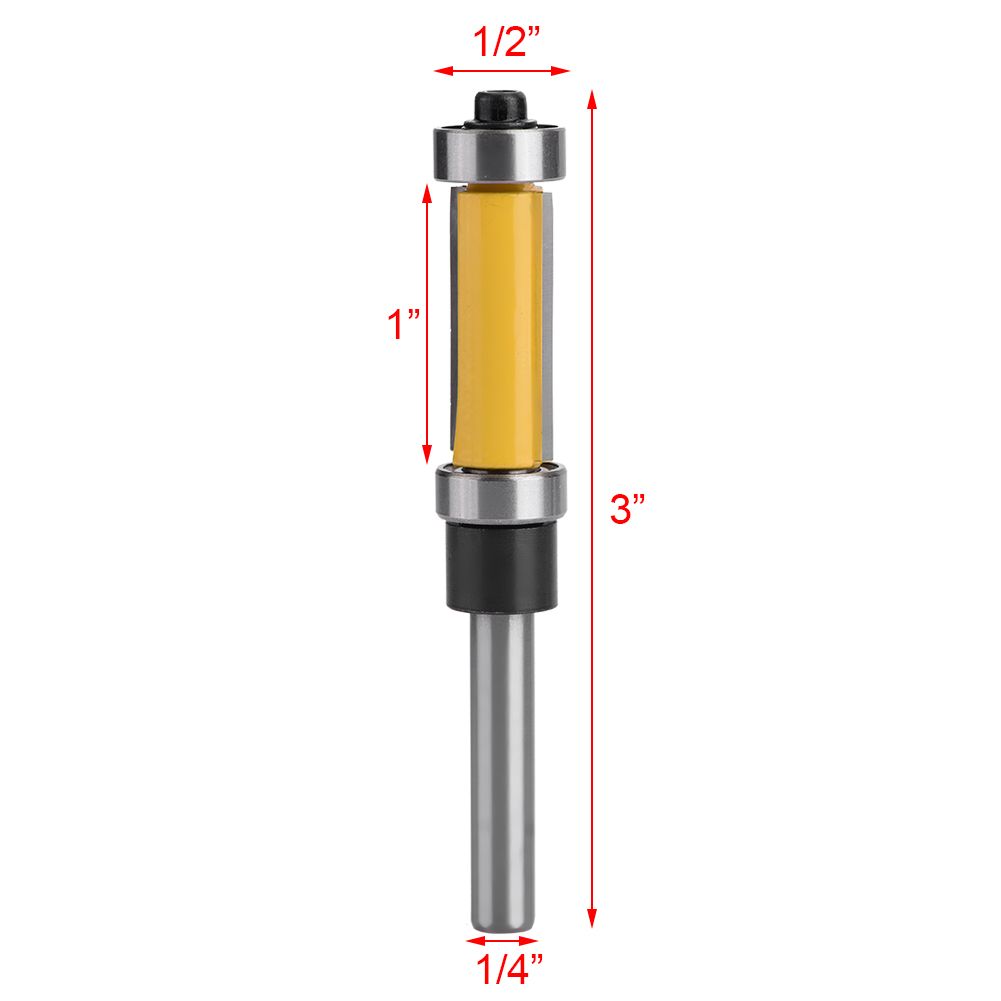 New 1/4" Shank Top Bottom Bearing Flush Trim Router Bit For Woodworking Cutter Tool