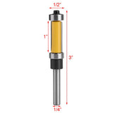 New 1/4" Shank Top Bottom Bearing Flush Trim Router Bit For Woodworking Cutter Tool