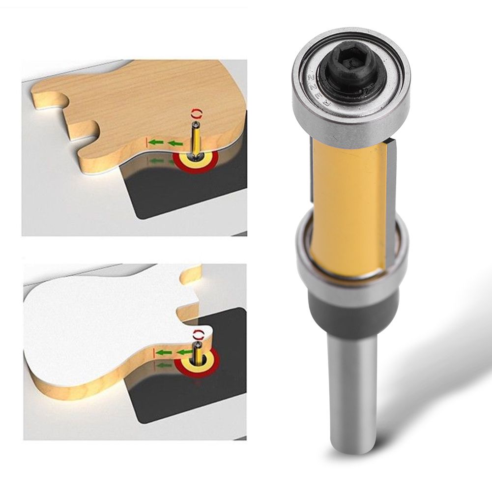 New 1/4" Shank Top Bottom Bearing Flush Trim Router Bit For Woodworking Cutter Tool