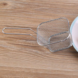 8Pcs Mini Stainless Steel Chips Deep Fry Baskets Food Presentation Strainer Potato Cooking Tool - Rear View