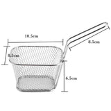 8Pcs Mini Stainless Steel Chips Deep Fry Baskets Food Presentation Strainer Potato Cooking Tool - Low Angle