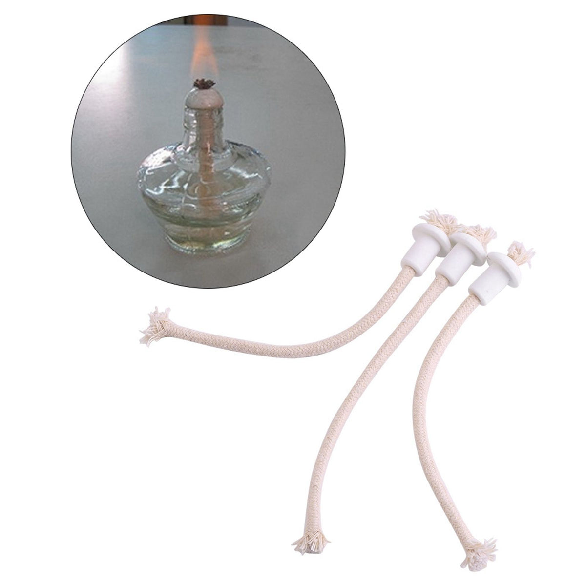 7Pcs Ceramic Holders Torch Wine Bottle Oil Candle Lamp Heat Resistant Kerosene Wick