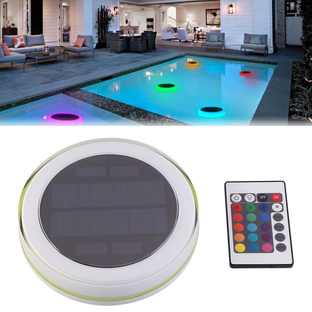 Solar RGB Decoration Lamp LED Pond Swimming Pool Floating Fountain Light with Remote Control