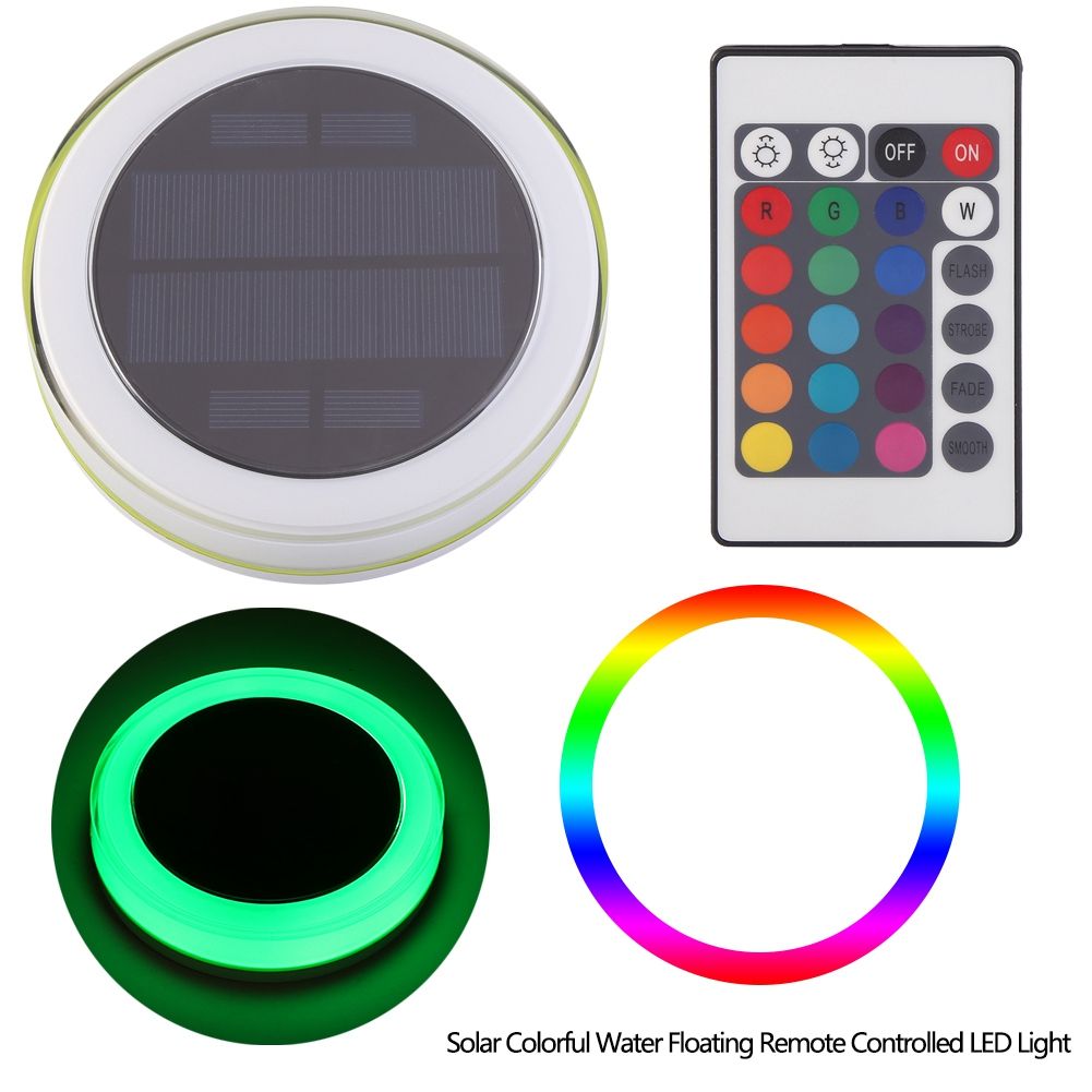 Solar RGB Decoration Lamp LED Pond Swimming Pool Floating Fountain Light with Remote Control