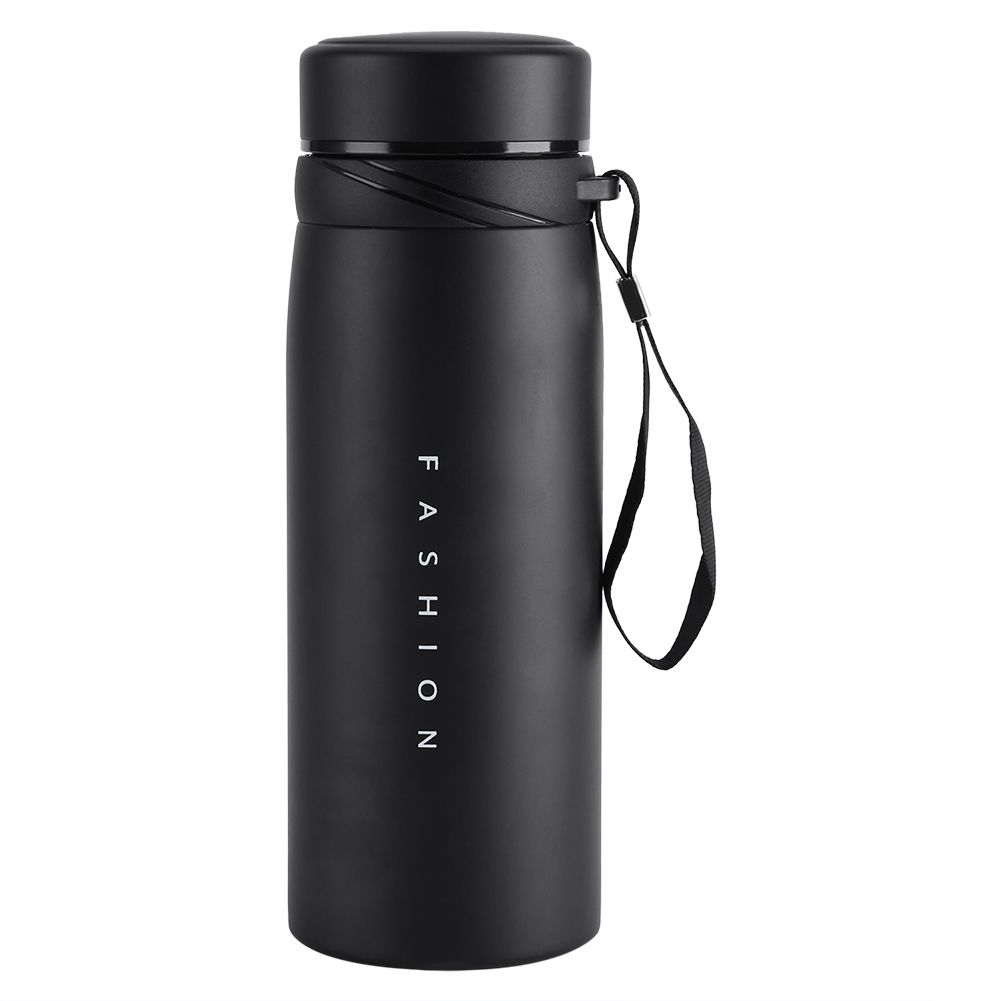 1Pc 900ml Stainless Steel Water Thermal Cup Tea Coffee Travel Drink Bottle (Black)