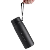 1Pc 900ml Stainless Steel Water Thermal Cup Tea Coffee Travel Drink Bottle (Black) - 45-Degree Angle