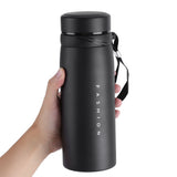 1Pc 900ml Stainless Steel Water Thermal Cup Tea Coffee Travel Drink Bottle (Black) - Rear View