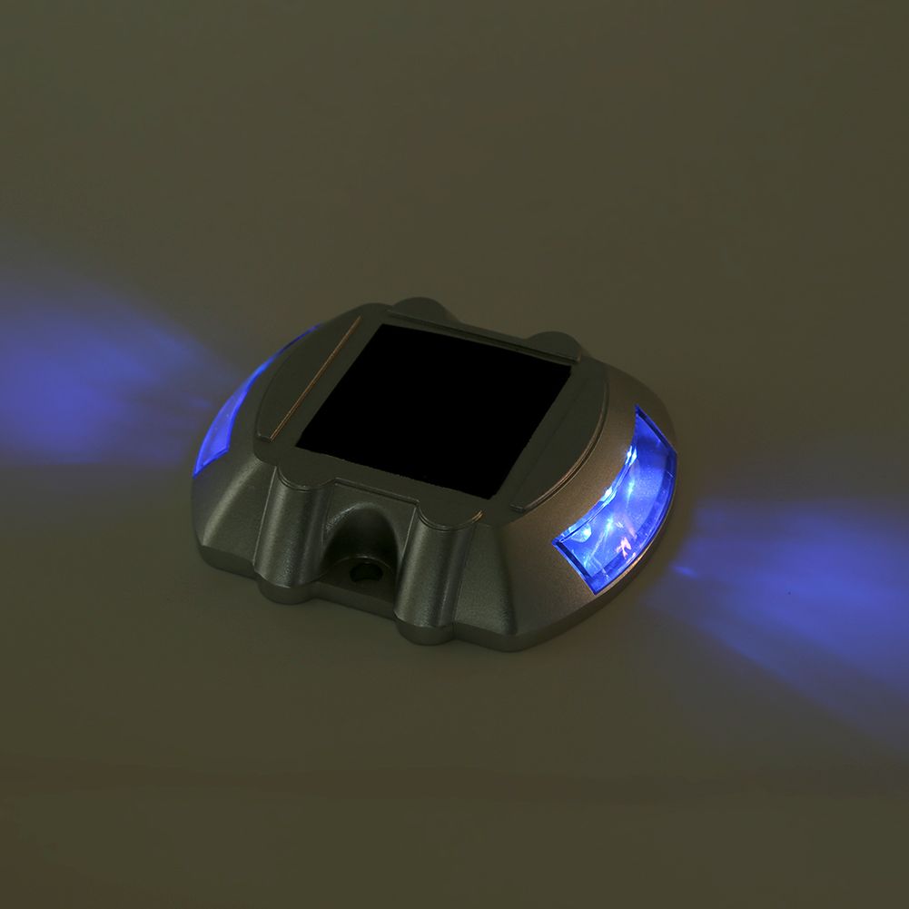 Casting Aluminum Solar Power Waterproof 6 LED Lamp Outdoor Road Driveway Pathway Light Blue