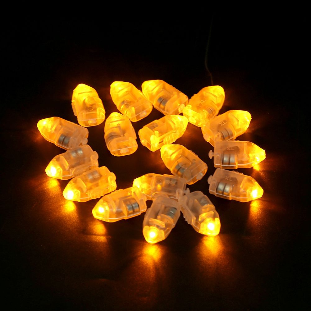 1 Set/50Pcs Waterproof LED Lights for Paper Lantern Ballon Wedding Party Decor Yellow