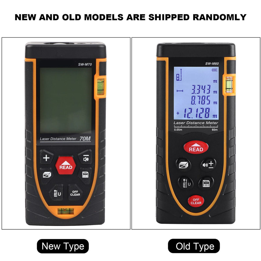 SNDWAY Handheld Digital Laser Distance Meter Self Calibration Length/Volume Measure Tool 60m