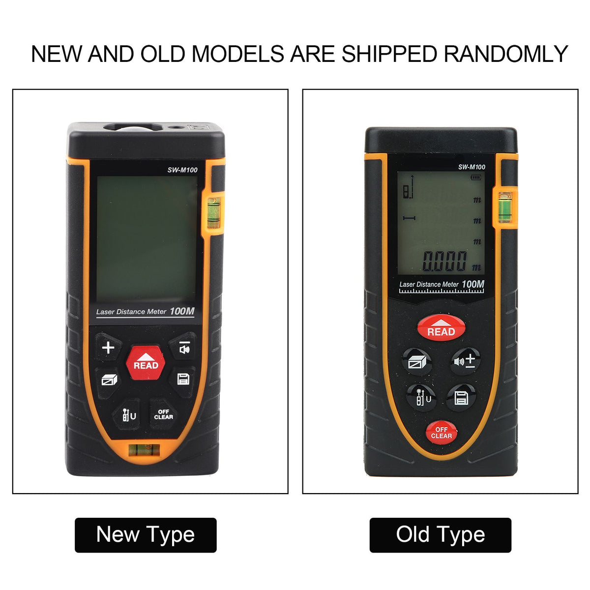SNDWAY Handheld Digital Laser Distance Meter Self Calibration Length/Volume Measure Tool 100m