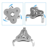 Car Truck Adjustable Two Way Oil Filter Key Wrench Tool with 3 Jaw Repair Removal Tool - 45-Degree Angle