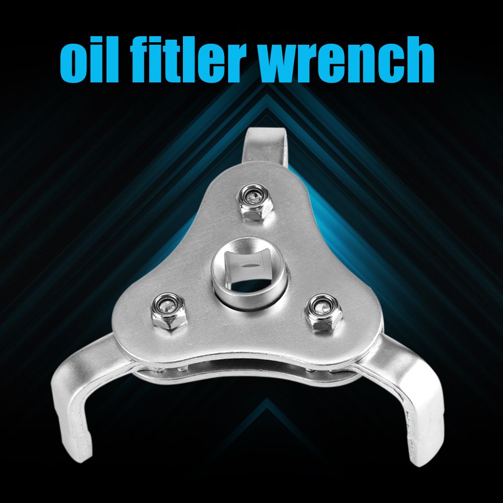 Car Truck Adjustable Two Way Oil Filter Key Wrench Tool with 3 Jaw Repair Removal Tool