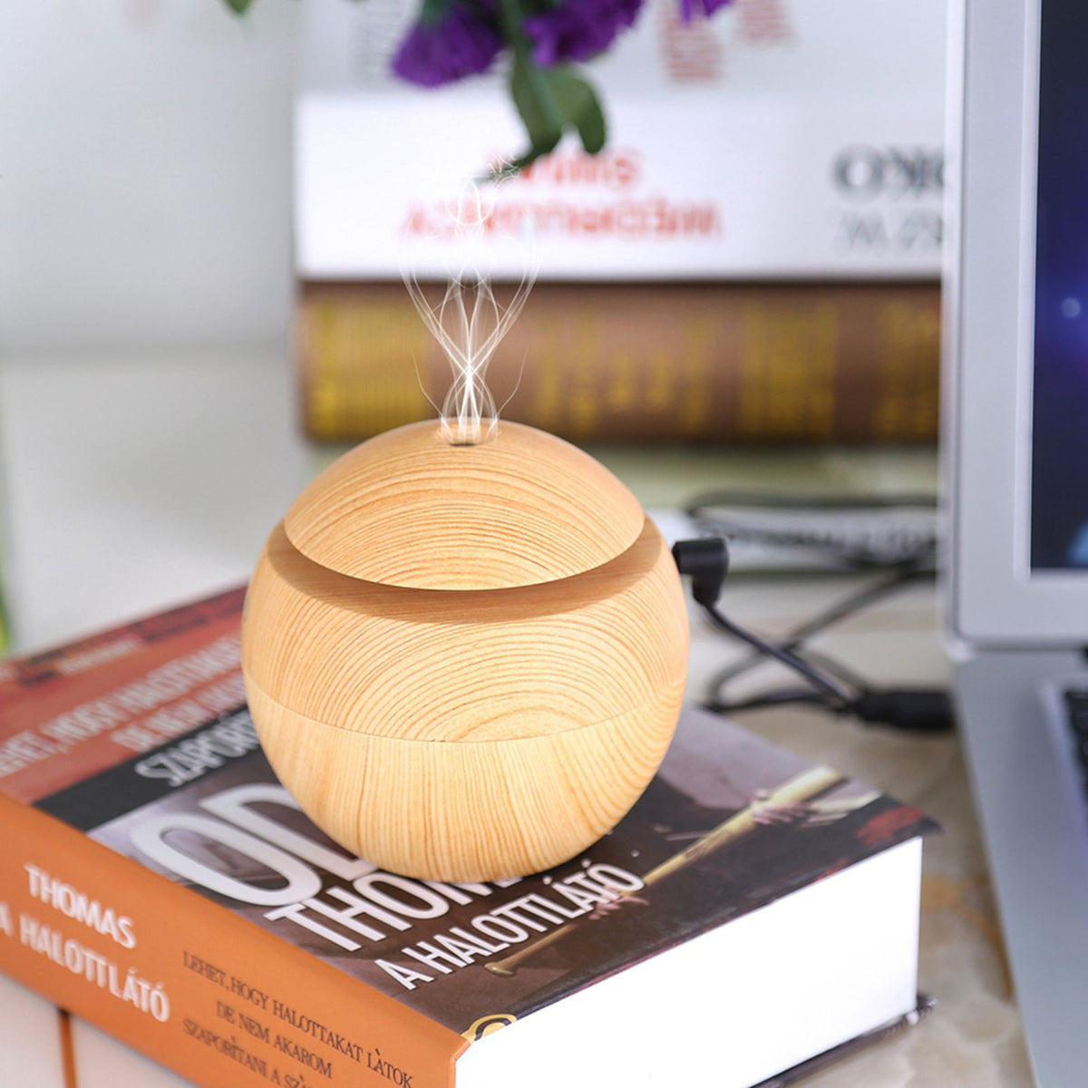 USB Essential LED Touch Aroma Ultrasonic Humidifier Oil Diffuser Air Purifier Yellow