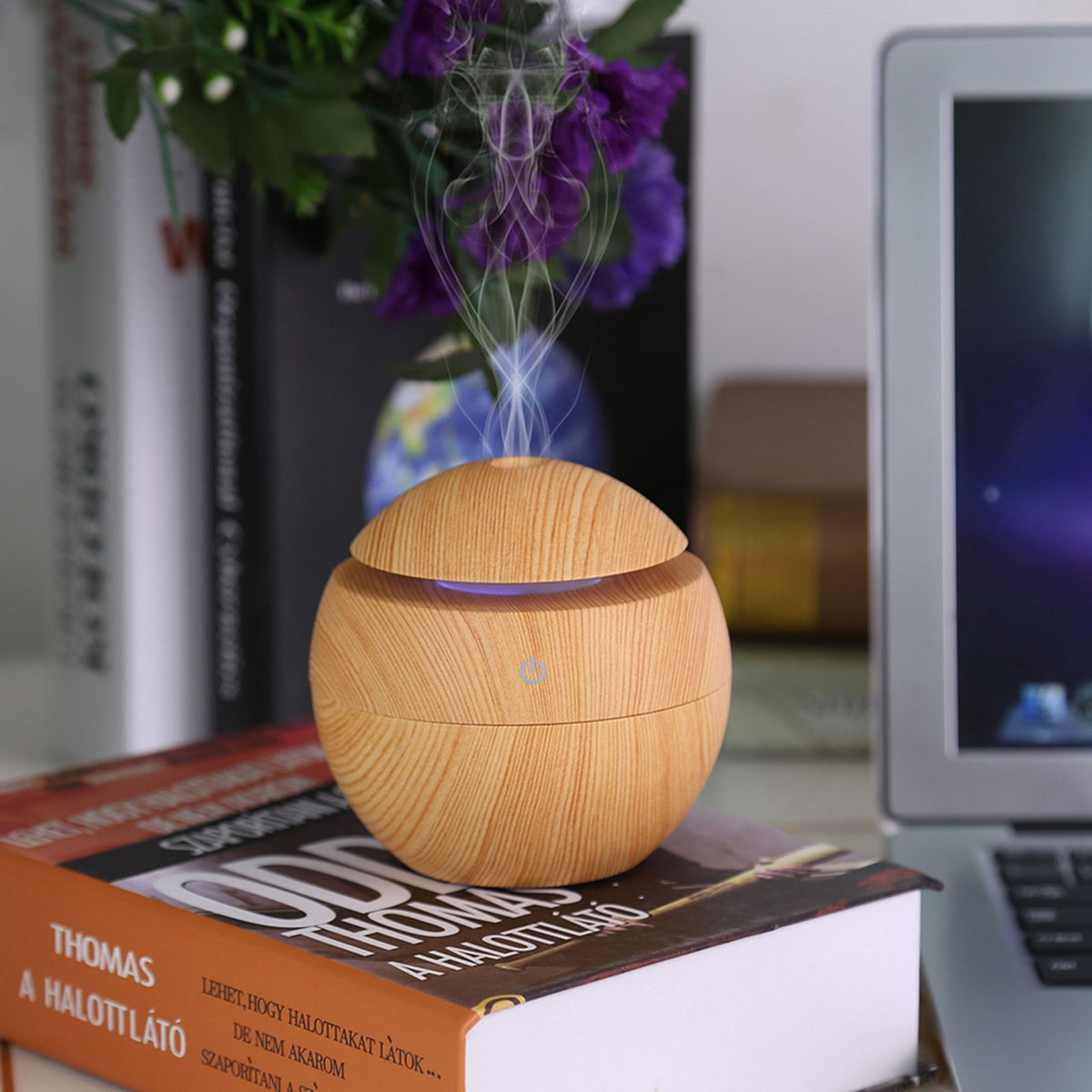 USB Essential LED Touch Aroma Ultrasonic Humidifier Oil Diffuser Air Purifier Yellow