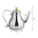 1.2L Stainless Steel Gooseneck Pour Coffee Drip Kettle Tea Filter Pot Indoor - Front View