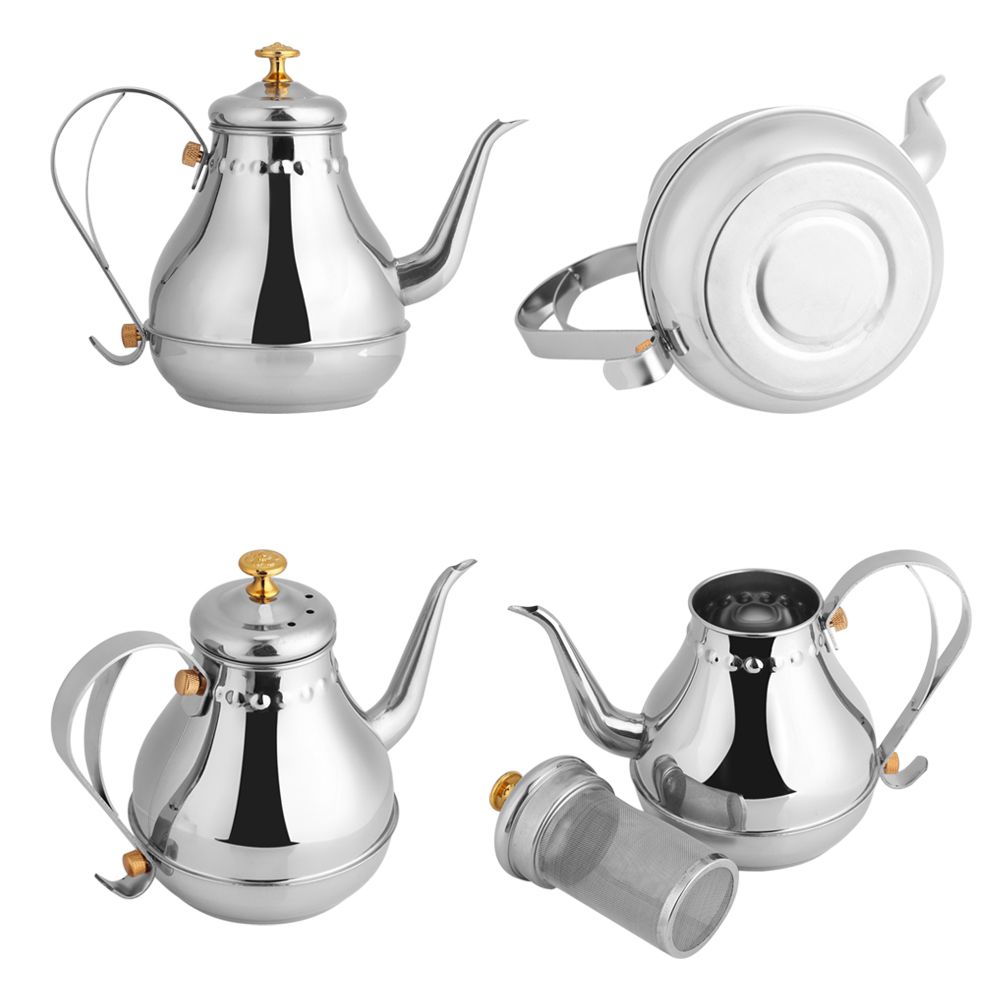 1.2L Stainless Steel Gooseneck Pour Coffee Drip Kettle Tea Filter Pot Indoor