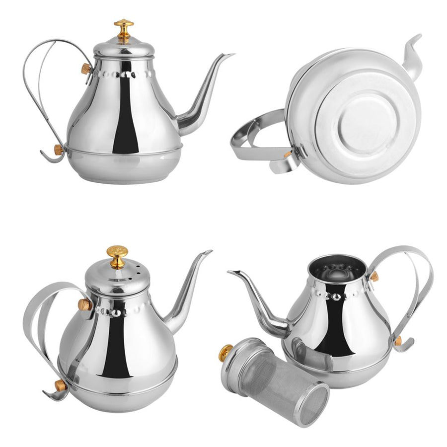 1.2L Stainless Steel Gooseneck Pour Coffee Drip Kettle Tea Filter Pot Indoor