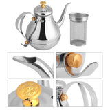 1.2L Stainless Steel Gooseneck Pour Coffee Drip Kettle Tea Filter Pot Indoor - Top-Down View