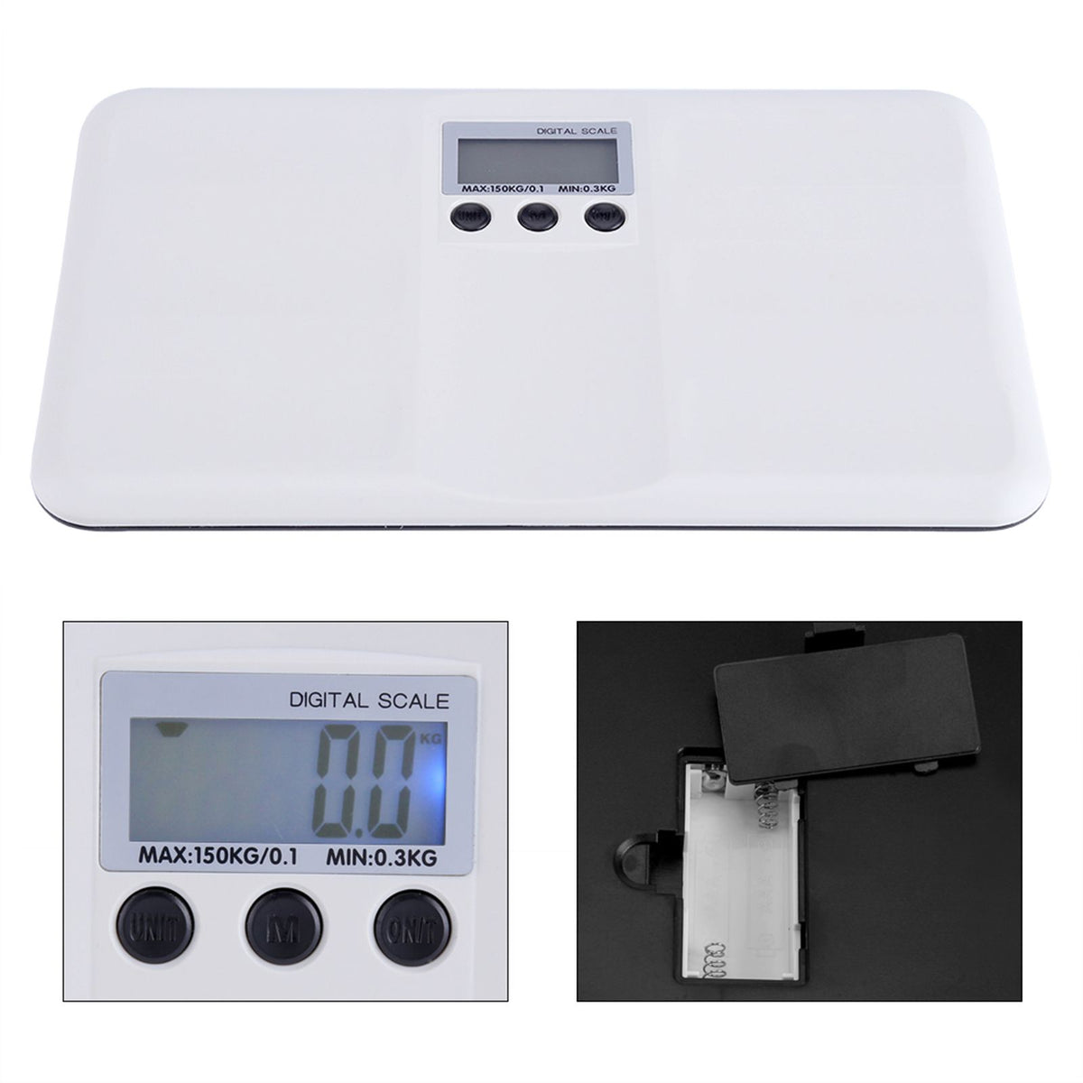 LCD Digital Electronic On/Tare Function Low Battery/Lock Alarm Mini Baby Pet Body Weighting Scale