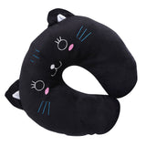 Animal Travel Neck PP Cotton Pillow Soft U Shaped Car Head Rest Toy Cushion Black Cat - Side View