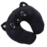 Animal Travel Neck PP Cotton Pillow Soft U Shaped Car Head Rest Toy Cushion Black Cat - Close-Up Angle
