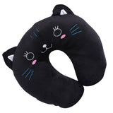 Animal Travel Neck PP Cotton Pillow Soft U Shaped Car Head Rest Toy Cushion Black Cat