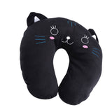 Animal Travel Neck PP Cotton Pillow Soft U Shaped Car Head Rest Toy Cushion Black Cat - Extra Image