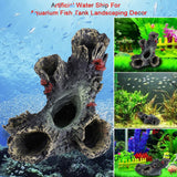 Artificial Resin Aqua Aquarium Dead Wood Fish To avoid Hole Tank Ornament Decor - Front View
