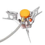 3500W Portable Outdoor Picnic Gas Burner Foldable Backpacking Camping Mini Metal Stove - Top-Down View