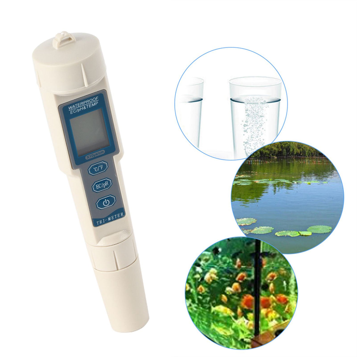 High Accuracy Portable 3 in 1 Pen Type Digital PH/EC/TEMP Meter Water Quality Monitor Tester