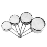 8pcs set Stainless Steel Measuring Cups&Spoons Kit Sugar Coffee Milk Kitchen Gadget Baking Tool - 45-Degree Angle