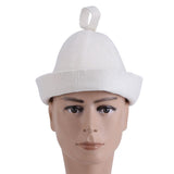 White Wool Felt Sauna Hat Cap for Russian Banya Sauna Hut With Hang Loop Supply - Top-Down View