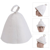 White Wool Felt Sauna Hat Cap for Russian Banya Sauna Hut With Hang Loop Supply