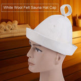 White Wool Felt Sauna Hat Cap for Russian Banya Sauna Hut With Hang Loop Supply