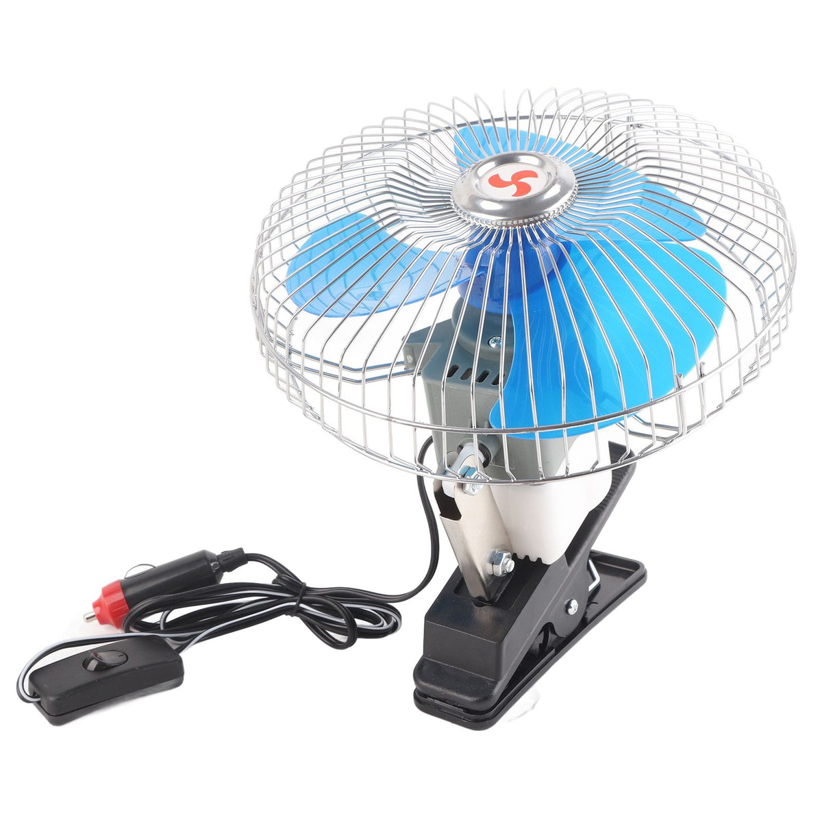 12V 25W Mini Portable Auto Vehicle Clip On Cooling Oscillating Fan for Car Truck Dashboard